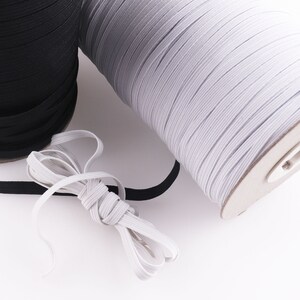 Elastische Schnur 6mm (1/4&quot;) flache elastische Band für Maske Kleidungsstück Spule weiß/schwarz Nylon elastische Bänder Nähen Bänder für Ärmel