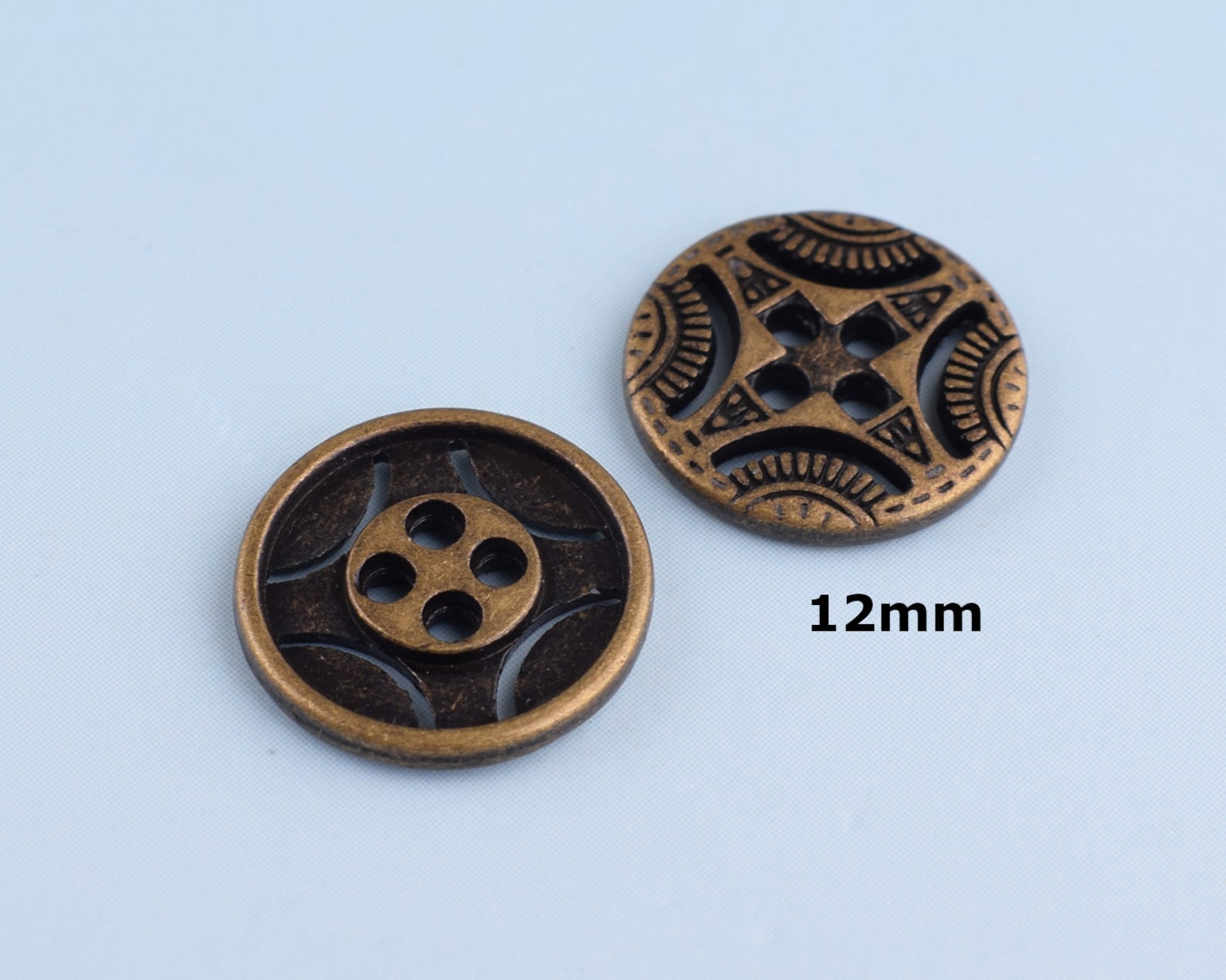 5pcs 12mm Antique Bronze Buttons Metal Shank Buttons Coat Etsy