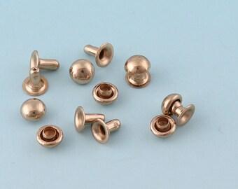 Light Gold Double caped Rivets 200sets 6*5mm Mini Rivets Metal Button Double Head  Purse Notions Rivet Studs for Bag/ Belt