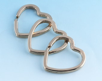 Key Ring 10pcs 31mm Light Gold Heartshaped Jump Ring Metal Split Ring for Key Chain Wholesale Key Ring Findings