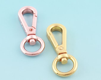 Rose Gold/Gold Swivel Snap Hook 15pcs 52*20mm Metal Lobster Clasp Lanyard Hook  Bag Hardware Webbing Connector Handbag Accessories