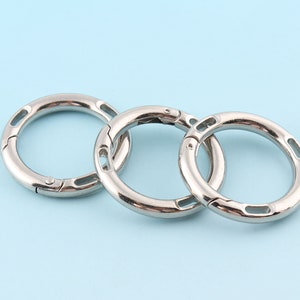 6pcs 20mm Silver Spring Buckle  Spring Clasp Round Snap Hook Metal Snap Clasp Webbing Hook Bag Clasp  Handbag Accessories