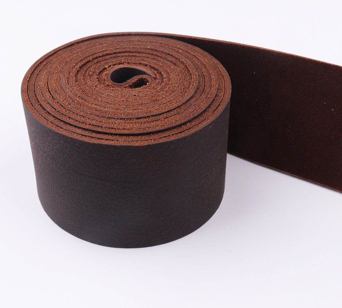 Natural Leather Strips 2050 Mmw Dark Brown Cowhide Leather Etsy