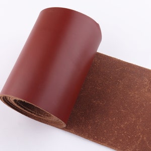 Caramel Leather Strip 4&quot;(10cm) Genuine Leather sheets Cowhide Leather Pieces Handles Bag Straps Belt Straps Natural Leather Supplies