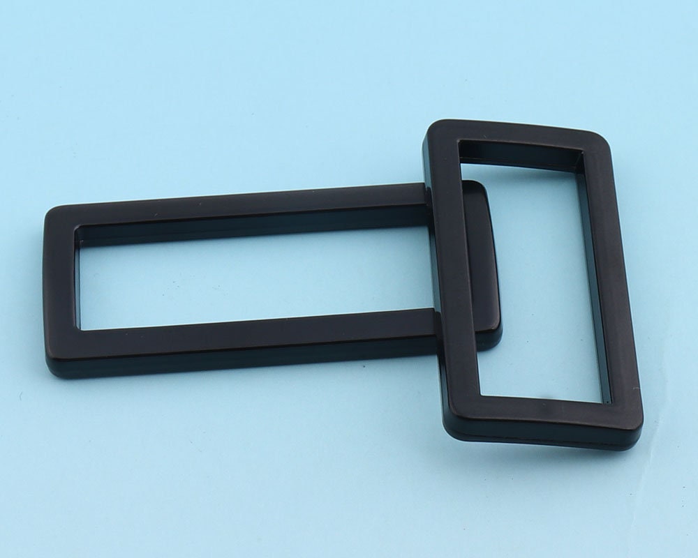 Black Rectangle Rings 4pcs 32mm/38mm Metal Rectangle Ring Belt Buckle ...