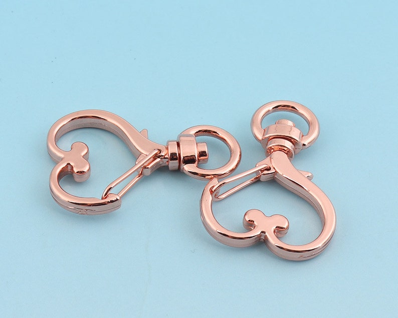 Swivel Snap hook 10pcs 1 38 Rose Gold Swivel Hooks Heart Swivel Clasp Lobster Clasp Bag Clips Purse Supplies Metal Purse Notions