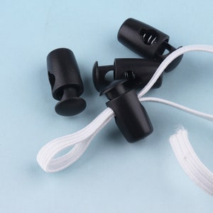 50-100pcs 5mm Rope Cord Stopper Black Cord Lock for 1/4&quot; elastic cord Toggle Cord Lock Stopper Cord Toggle Lock suit for 5-9mm elastic