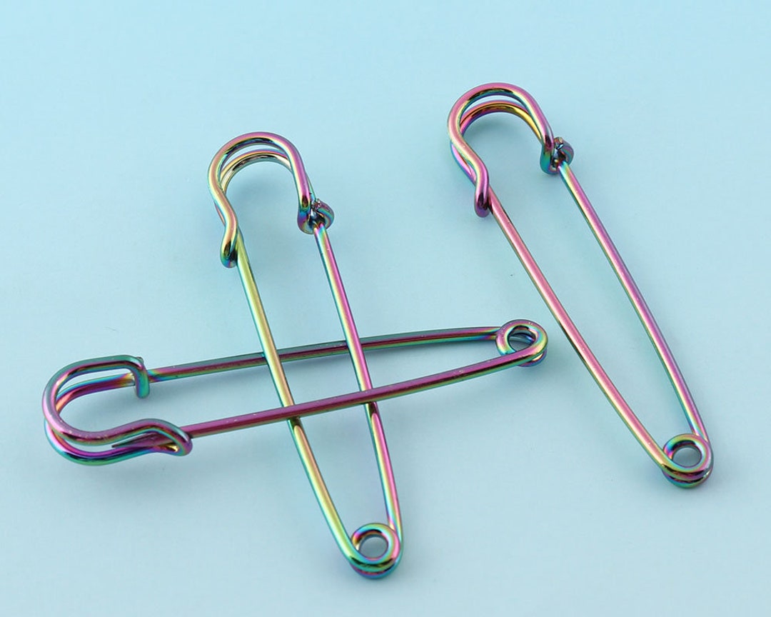 Silver Safety Pins 80mm Coiless Safety Pins for Bead Craft Shawl