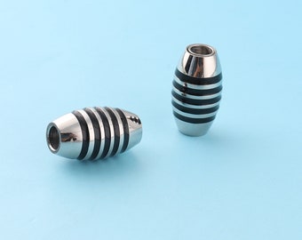 4mm Magnetic Clasps Black Magnetic Buttons Bracelet Clasp Stainless Steel Tube Magnetic Closure for Bracelet Making DIY Wholesale