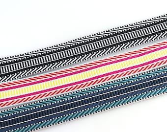 Correa de bandas coloridas 1 1/2 "(38mm) lona correa collar rayas hombro correa de la correa de la correa de la correa para totes, mochilas, cinturones