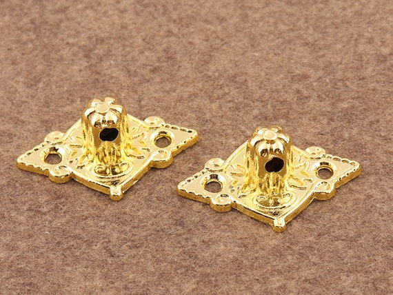 2pcs 3/8inch Golden Vintage Hasp Box Latch Box Hardware Chest