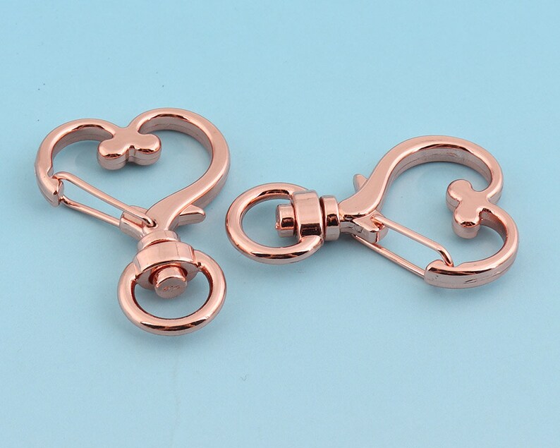 Swivel Snap hook 10pcs 1 38 Rose Gold Swivel Hooks Heart Swivel Clasp Lobster Clasp Bag Clips Purse Supplies Metal Purse Notions