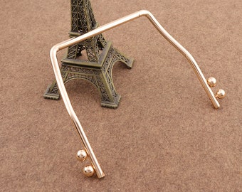 2pcs Gold Bag Handles 4 3/4" Large Carry Ring Rectangle Handbag Handles Screw Handbag Handle Hardware Accessories