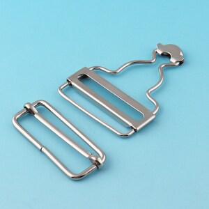 Dungaree Fasteners Clip 10sets 38mm Dungaree Buckles Clips Suspender Buckles Adjuster Buckle Metal Adjuster Clips Adjuster Slide Belt Buckle