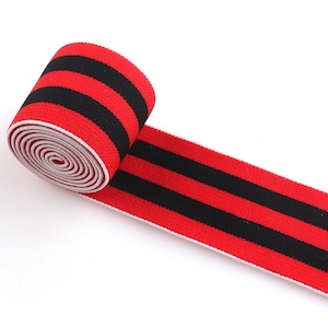 Red Elastic band webbing Straps Soft  stretch Webbing strap 1.5&quot;(38mm) Colorful Striped Elastic Ribbon Elastic band for garment