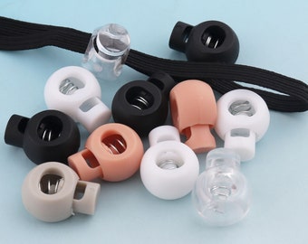 30-50pcs 9mm Cord Stopper for 4-10mm elastic cord Cord Locks adjuster Toggle Cord Round Lock Stopper Single hole Cord Toggle Lock