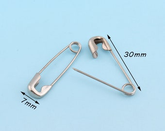 オランダZilverstad社製、純銀(925S)「安全ピン」: ヴィンテージ シルバー安全ピン 30個 30*7 mm チャーミング安全ピン 金属ピン