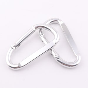 Silver Carabiner Key Fob Carabiner 68mm Large Keychain Firm Keychains Aluminum Carabiner