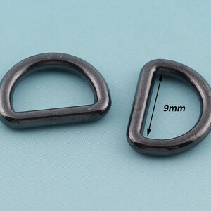Black D Ring Metal D Ring 9mm Mini D Buckle Belt Strap Buckle Webbing D ...