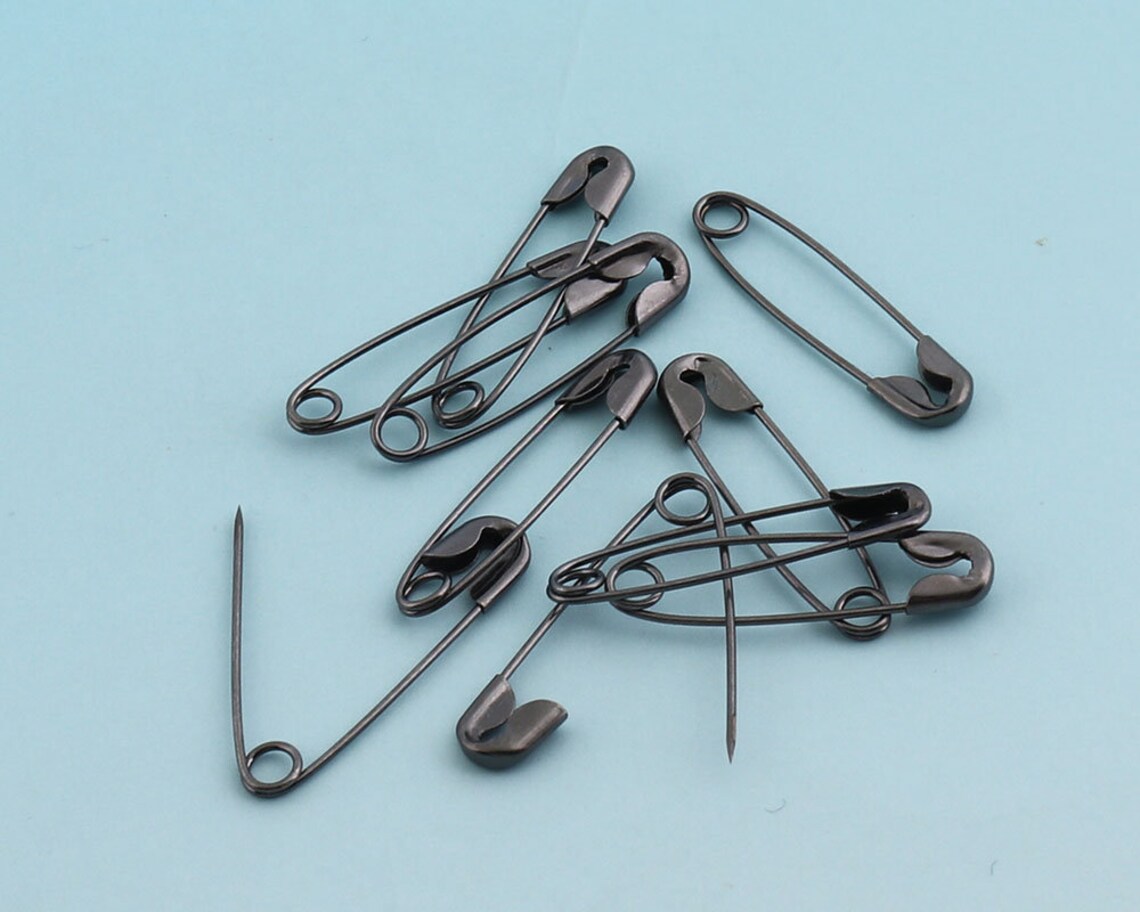 Black Safety Pins 200pcs 225mm Mini Bulb Safety Pins Plated Etsy