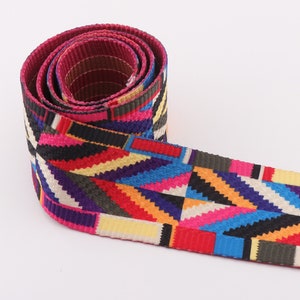 Scrawl Webbing 2&quot; *3yards Stripe Webbing Colorful Ribbon Fabric belt Canvas Webbing Key Fobs Strap Webbing Purse Strap