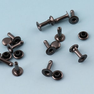GunmetalRivets 100sets 5mm Metal Button Double Capped Rivets Double Head  Purse Notions Rivet Studs for Bag/ Belt Leather Craft