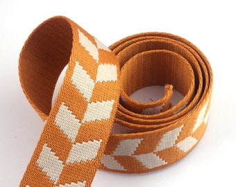 Cotton Webbing 38mm Stripe Fabric Webbing Belt Strap Yellow Bag Strap Canvas webbing Dog Collar Webbing Dog Leash