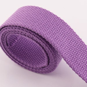 Cotton Purple Webbing 5 yards*25mm Solid color Webbing Fabric belt Canvas Webbing Key Fobs Strap Webbing Bag strap