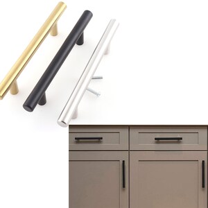 Gabinete de oro cepillado tira de cajón de cocina de acero | Etsy