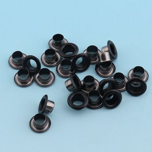 Black Eyelets 200pcs 9mm Round Grommet Eyelets for Sewing Bead Cores Clothes Leather Hardware Craft Canvas Making