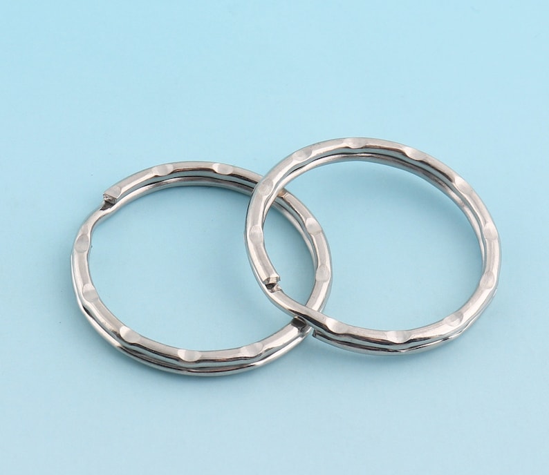 Silver Key Ring O Ring Large Key Fob Ring 15pcs 32mm Metal Split Ring for Key Chain Wholesale Key Ring Findings