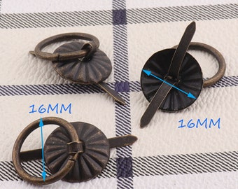antico bronzo Ring Pull Dresser-16mm-Box Pull Cabinet Drop Pull nozioni Metal Pull Knob con due set Di puntura 6