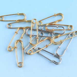 Gold Safety Pins Charming Safety Pins 100pcs 27*8mm Metal Pins Brooch Safety Pins Sewing Safety Pins Supply