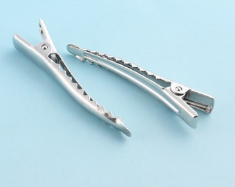 15pcs 45mm Silber Alligator Clips Metall Haarspangen Haar Zubehör Alligator Haarspangen Großhandel Clips mit Zähnen