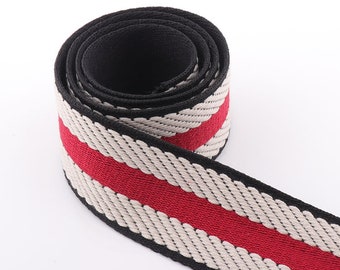 Cotton Webbing 1 1/2" Colored Stripes Straps Webbing Canvas Webbing belt Leash Webbing for Totes, Backpacks,Bag