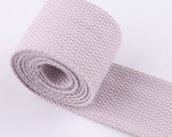 Light Gray Webbing Cotton Webbing 3-10 yards*38mm Solid Color Webbing Fabric belt Canvas Webbing Trim Strap Cotton Webbing Bag strap