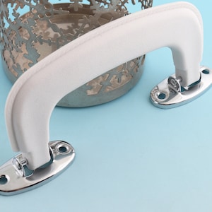 Plastic Handle 5" white & silver Box Handle Suitcase Handle Arched Trunk Handle  Hardware Leatherware Craft