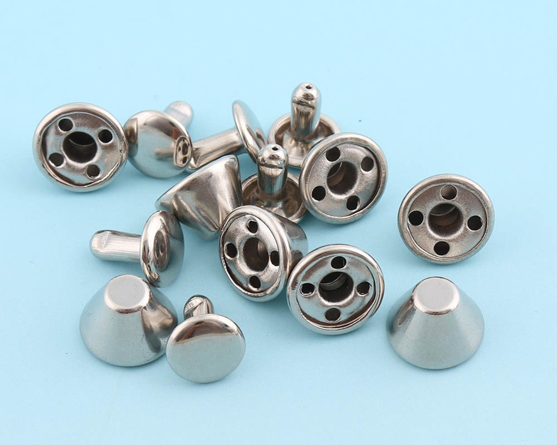 Silver Rivets Metal Grommet Rivet Button 30sets 119mm Double Etsy