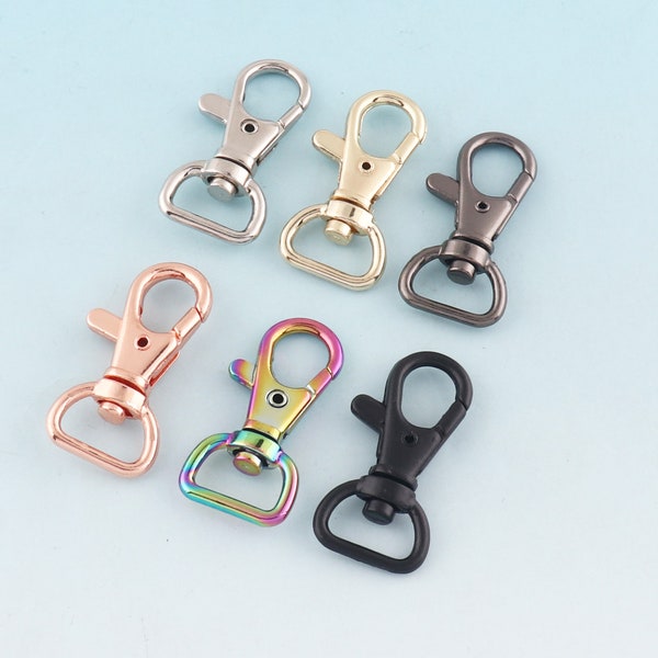 13mm Rose Gold Snap Hook Rainbow Swivel Clasp Swivel Claw clips hook Metal Lanyard Hook Lobster Clasps for Bag,Tote,Purse