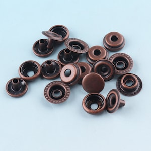 50sets 12mm snap Studs Copper Snap Buttons Spring Popper Clothing button coat metal buttons Leather Fasteners sewing fastener