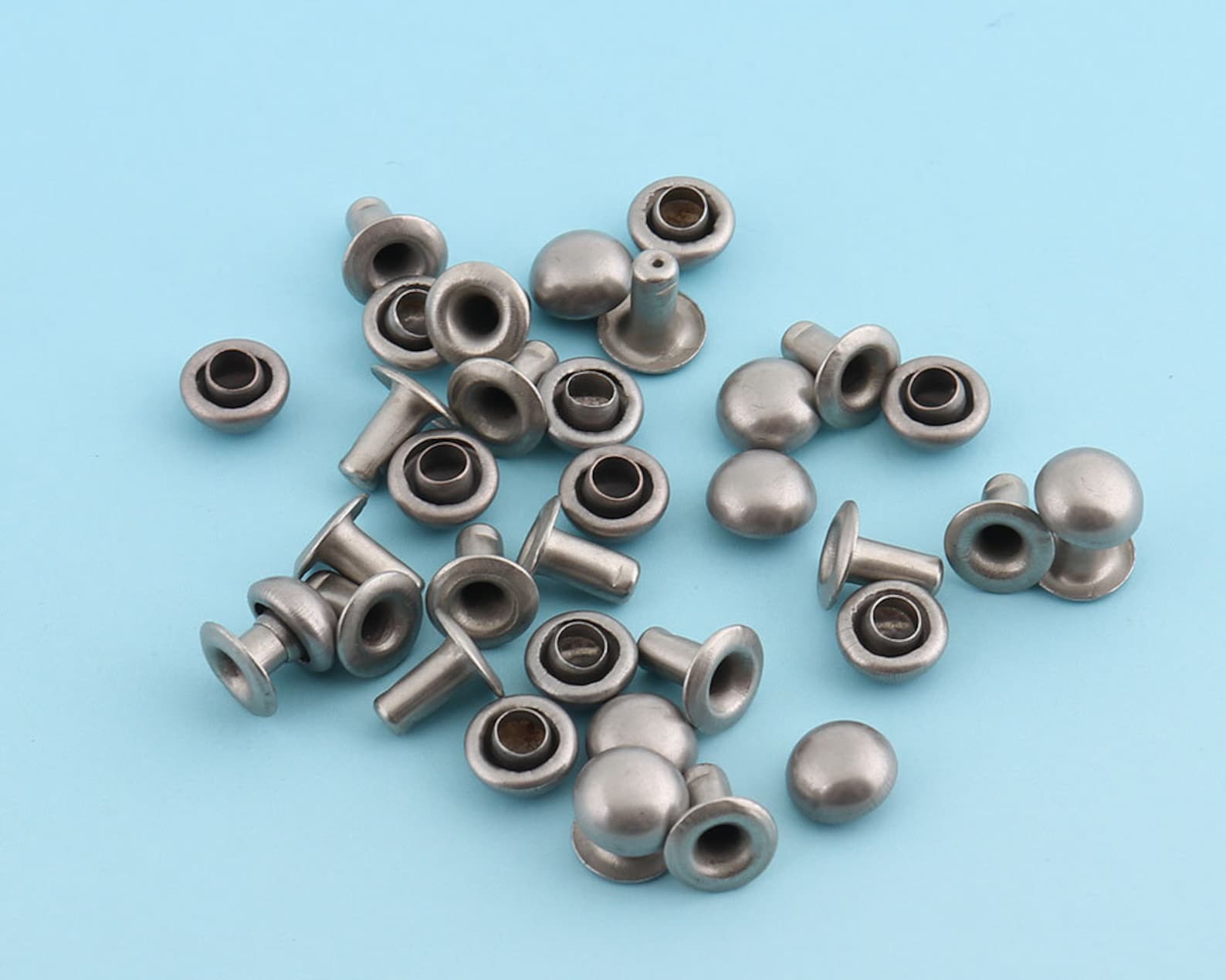 100sets 6 6mm mini matte zilveren klinknagels grommet Etsy Nederland