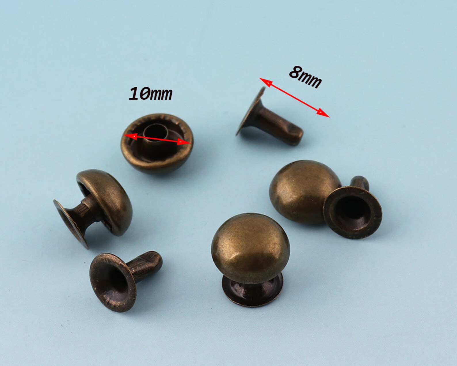 Antique Bronze Double Caped Rivets 100sets 10*8mm Mini Rivets Metal ...