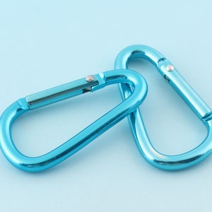 Carabiner 48*25mm Light Blue Metal Carabiner Keychain Engraved Keychain Cool Keychain Aluminum Carabiner