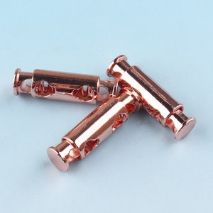 Rose gold Toggle Cord Stopper 6pcs 4.5mm Cord Toggle Lock Metal Cord Lock Rope Lock Buckle Purse Closures or Embellishment