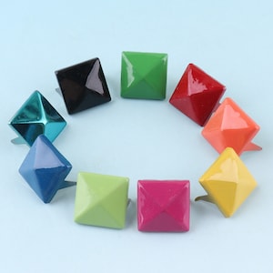 Colorful Purse Feets 30pcs 12mm Metal Nailheads Studs Nailhead Decorative Upholstery Tacks Nails pyramid Nailheads Studs