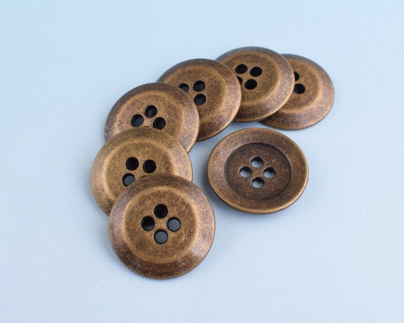 Metal Holes Buttons 5pcs 17mm Antique Bronze Pants Buttons 