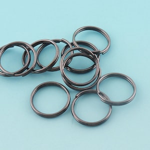 50pcs 20/25/30mm Gunmetal Key Ring Jump Ring O Ring Large Key Fob Ring Metal Split Ring for Key Chain Wholesale Key Ring Findings