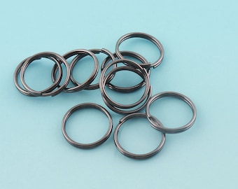 50pcs 20/25/30mm Gunmetal Key Ring Jump Ring O Ring Large Key Fob Ring Metal Split Ring for Key Chain Wholesale Key Ring Findings