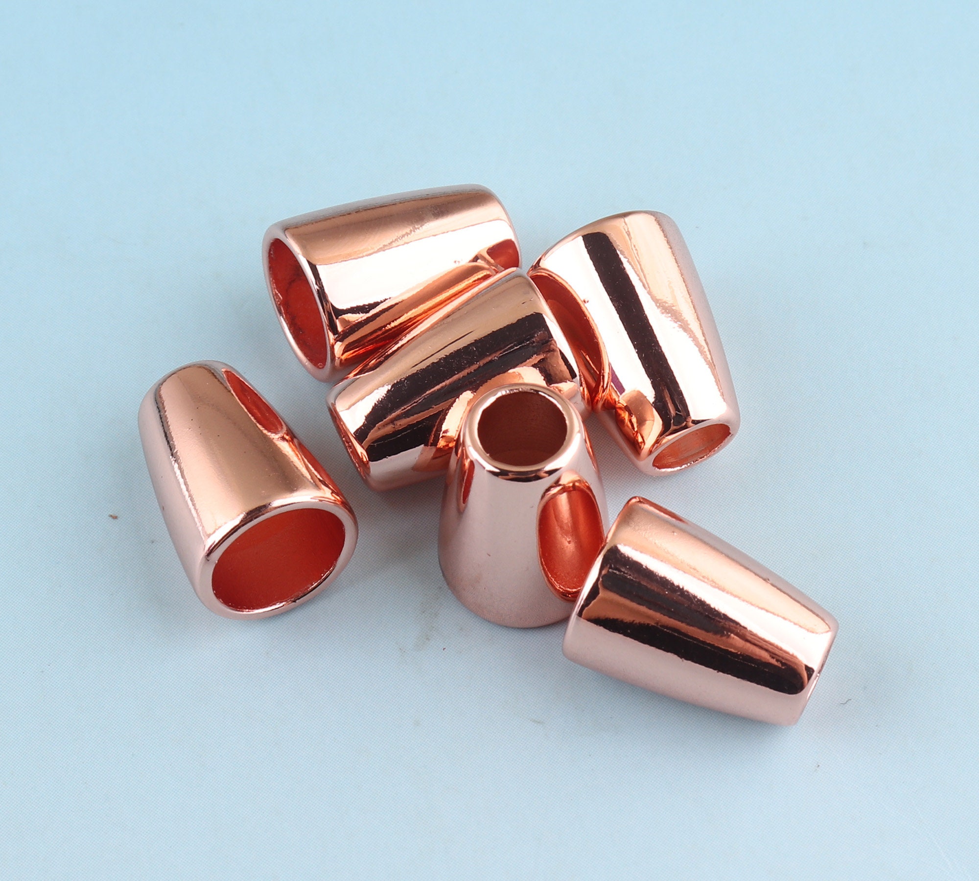 Rose Gold Toggle Cord 10 pcs 5 mm Metal Cord Lock Stopper Cord Toggle Lock Rope Lock Buckle Purse Closures or Embellishment