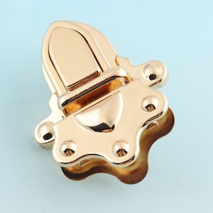 Gold Purse Lock Turn Lock 2pcs 52*40mm Metal Box Lock Latch Lock Bag Hardware Twist Trunk Clutch Lock Leather Hardware
